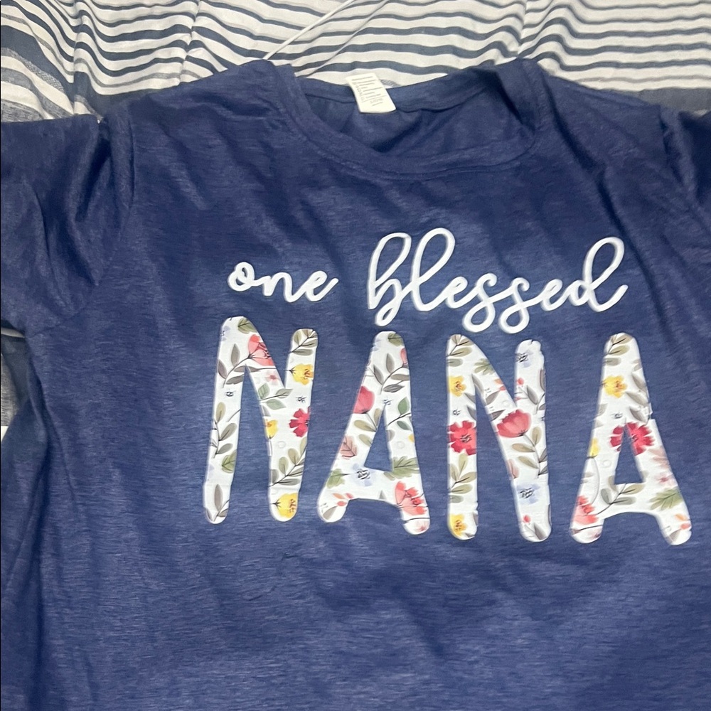 Blue 'One Blessed Nana' T-Shirt